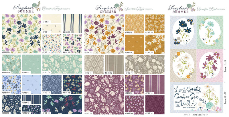 Seaglass Summer Fat Quarter Bundle 43180AB by Sweetfire Road for Moda