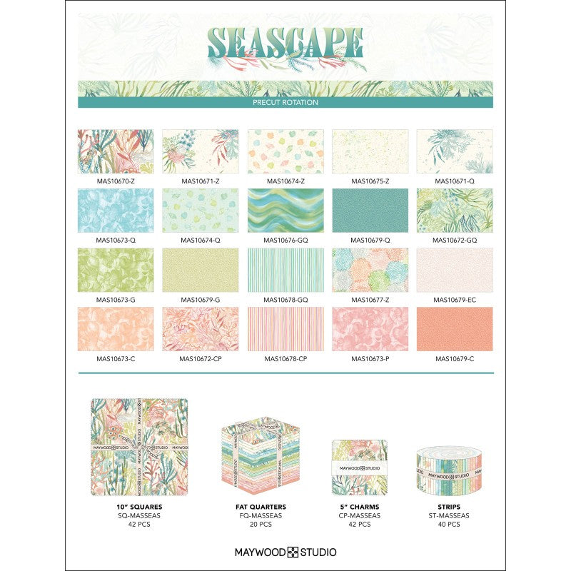 Seascape Fat Quarter Bundle FQ-MASSEAS by Maywood Studio