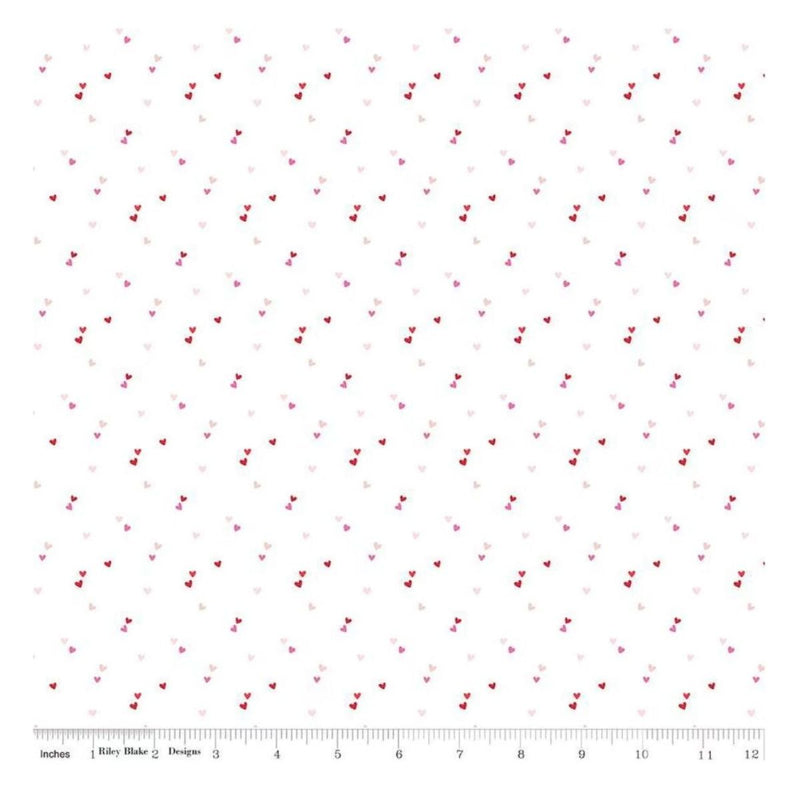 Seasonal Basics C655-WHITE Hearts by Christopher Thompson for Riley Blake Designs.