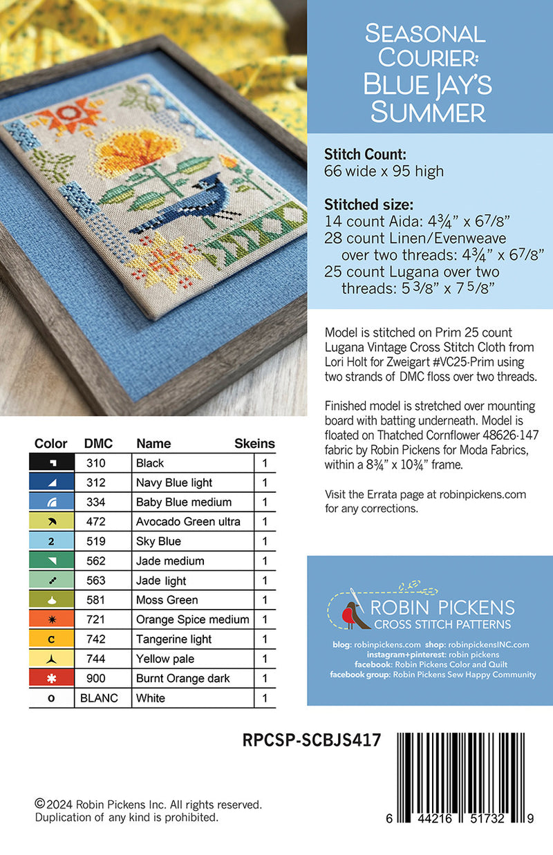 Seasonal Courier: Blue Jay's Summer Robin Pickens Back Cover RPCSP-SCBJS417