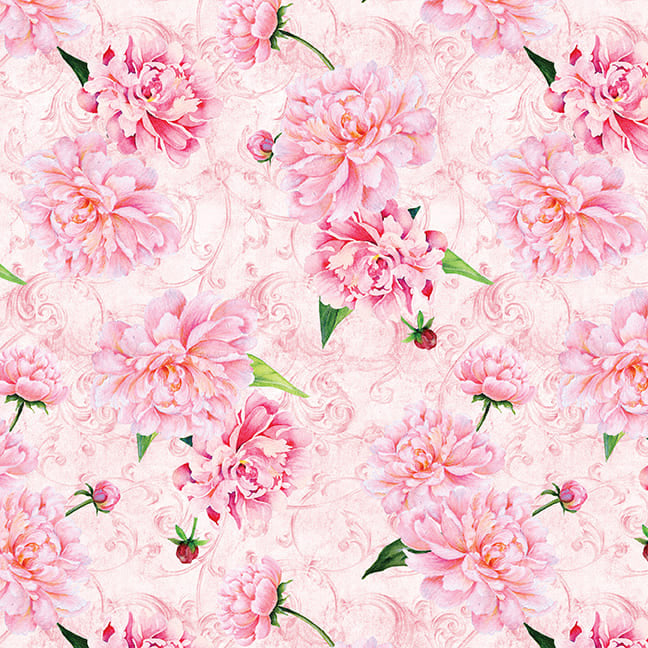 Secret Garden 3817-22 Pink Peonies by Lisabelle Art Studio for Blank Quilting