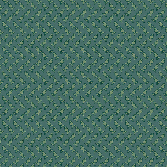 Secret Stash - Cool Tones A-8757-T Pine Needles Tulips by Edyta Sitar for Andover Fabrics