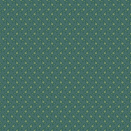 Secret Stash - Cool Tones A-8757-T Pine Needles Tulips by Edyta Sitar for Andover Fabrics