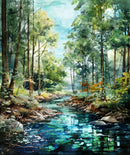 Serenity Springs Panel DP29065-78 Panel Green Multi by Deborah Edwards and Melanie Samra for Northcott Fabrics