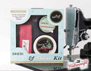 Sew-Retro Clean & Shine Kit packaging with vintage sewing machine on a white background