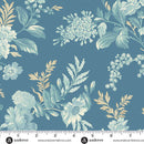 Sewing Bird A-1600-B Indigo Bed of Roses by Edyta Sitar of Laundry Basket Quilts for Andover.