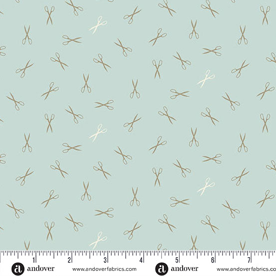 Sewing Bird A-1612-LB Blue Quartz Good Scissors by Edyta Sitar of Laundry Basket Quilts for Andover.