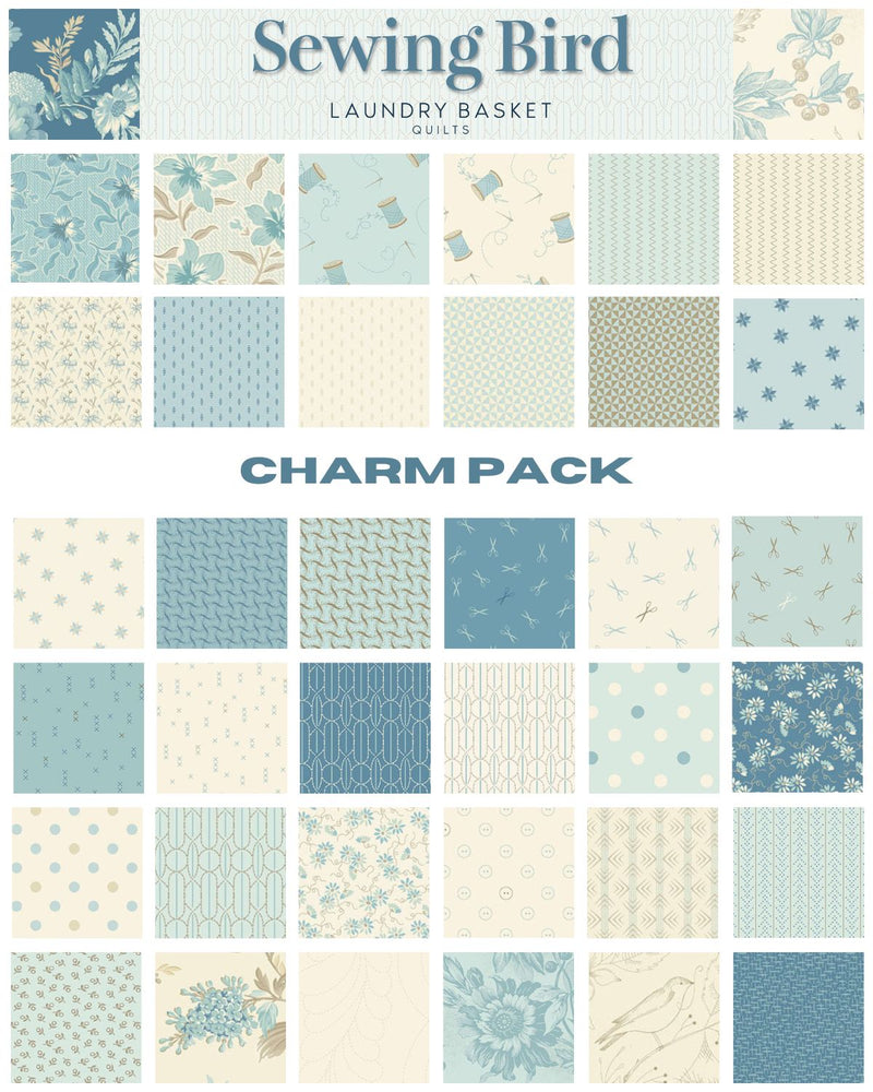 Sewing Bird Charm Pack A1S-Sewingbird-X by Edyta Sitar of Laundry Basket Quilts for Andover.