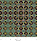 Shangri-La 16115M-12 Tile Medallion Black/Multi by Painted Sky Studio for Benartex