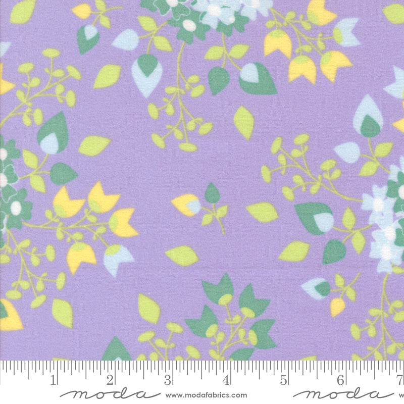 Sherbet Sunshine Flannel 29220-22F Lavender Sunshine Bouquets by Corey Yoder for Moda