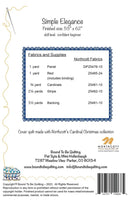 Fabric requirements chart for Simple Elegance quilt project with Northcott Fabrics branding.