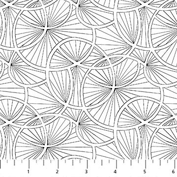 Simply Neutral 2 23915-99 White/Black Abstract Lily Pads by Deborah Edwards for Northcott