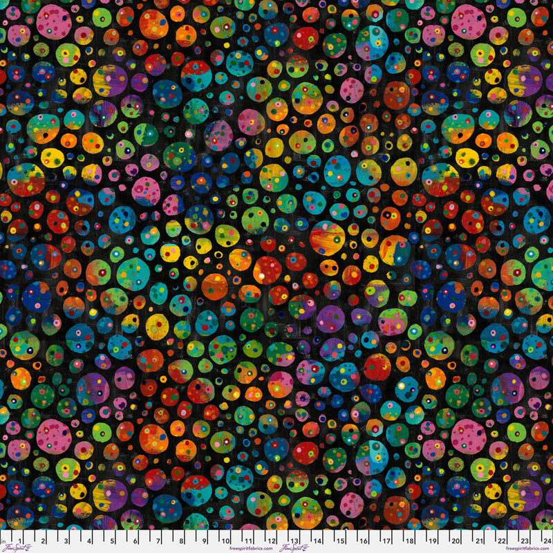 Skylights PWSP093.BLACK Speckles by Sue Penn for FreeSpirit Fabrics