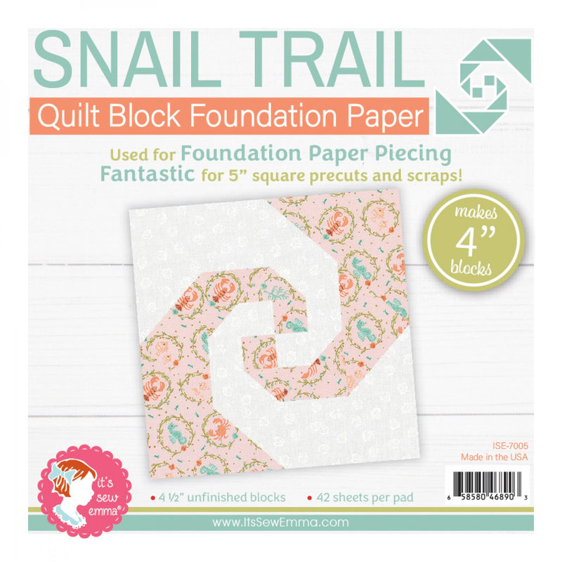 4in Snail Trail Quilt Block Foundation Papers It's Sew Emma