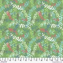 Snowy Weather Flannel FNSP013.GREEN LG Leaves by Penn 2 Paper for FreeSpirit