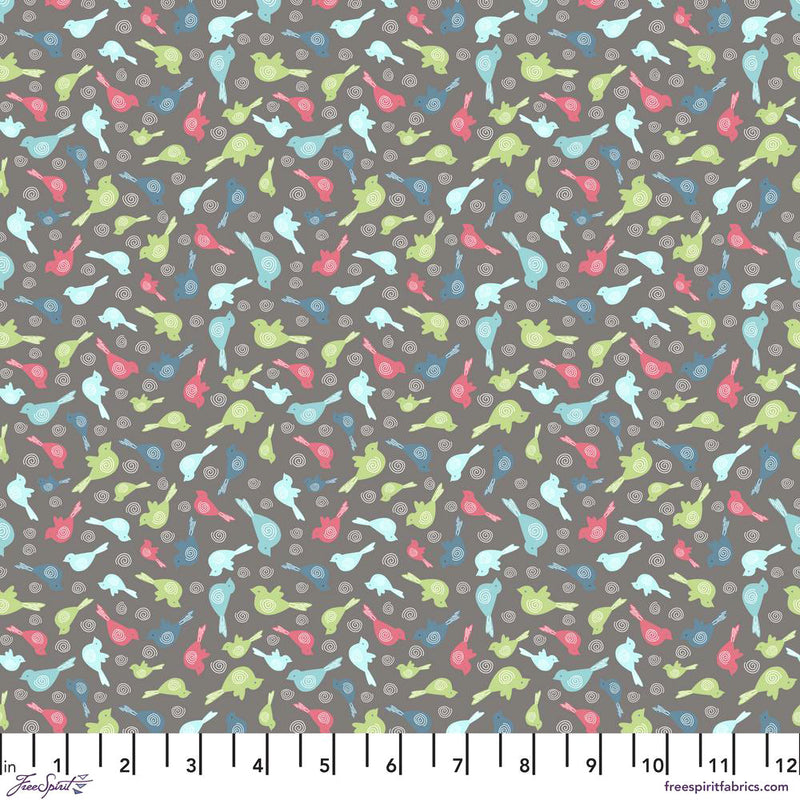 Snowy Weather Flannel FNSP014.BROWN Snowbirds by Penn 2 Paper for FreeSpirit