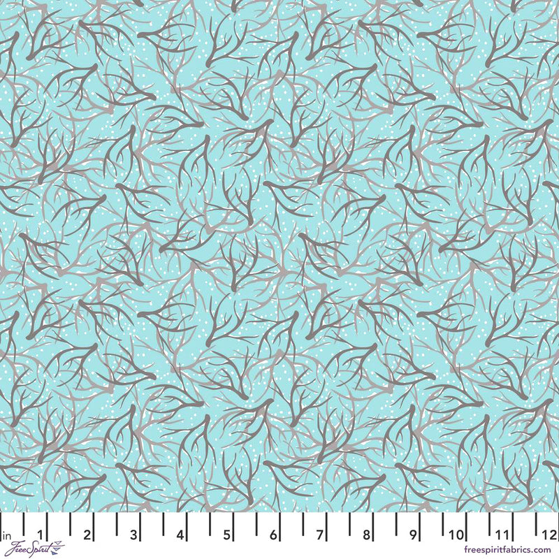Snowy Weather Flannel FNSP018.BLUE Antlers by Penn 2 Paper for FreeSpirit