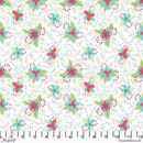 Snowy Weather Flannel FNSP019.WHITE Poinsettias by Penn 2 Paper for FreeSpirit