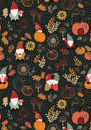 Snuggle Up Season Flannel F680.3 Autumn gnomes on dark forest