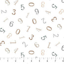 Soaring Dreams 91242-10 Numbers White by Jessica Yon Lo for FIGO Fabrics