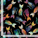 Sophisticat CAT-CD4003 BLACK Tossed Quilt Cats by Timeless Treasures