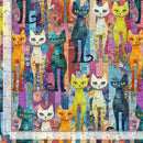 Sophisticat CAT-CD4004 MULTI Packed Quilt Cats by Timeless Treasures