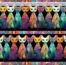 Sophisticat CAT-CD4005 BLACK Quilt Cats Stripes by Timeless Treasures