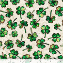 Spirit of Ireland 31654-E Tan Shamrocks by Morris Creative Group for QT Fabrics