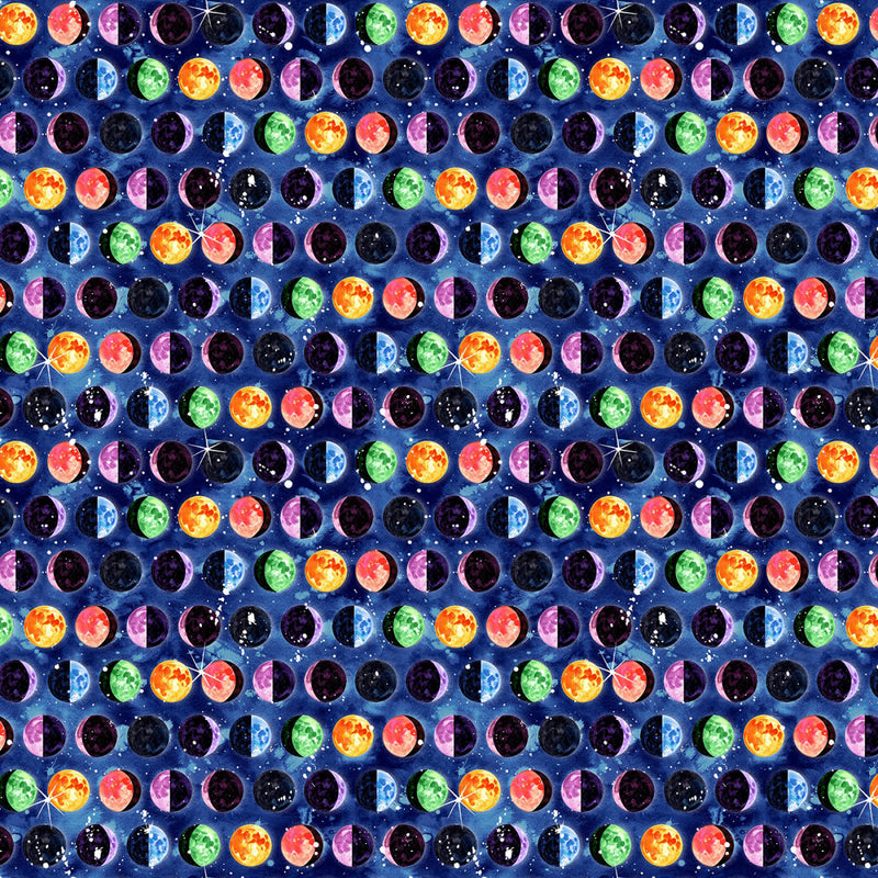 Spirit of the Wolf 7214-73 Multi Moon Phases by Katy Lipscomb for Studio e Fabrics