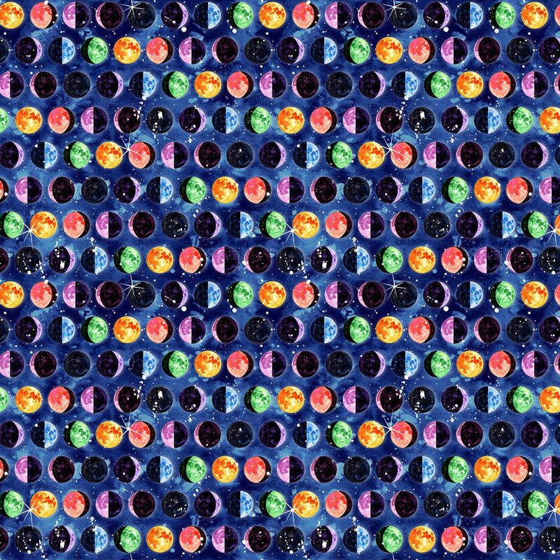 Spirit of the Wolf 7214-73 Multi Moon Phases by Katy Lipscomb for Studio e Fabrics