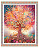 Spring Bling Panel 30766-X Multi Tree Panel by Morris Creative Group for QT Fabrics.