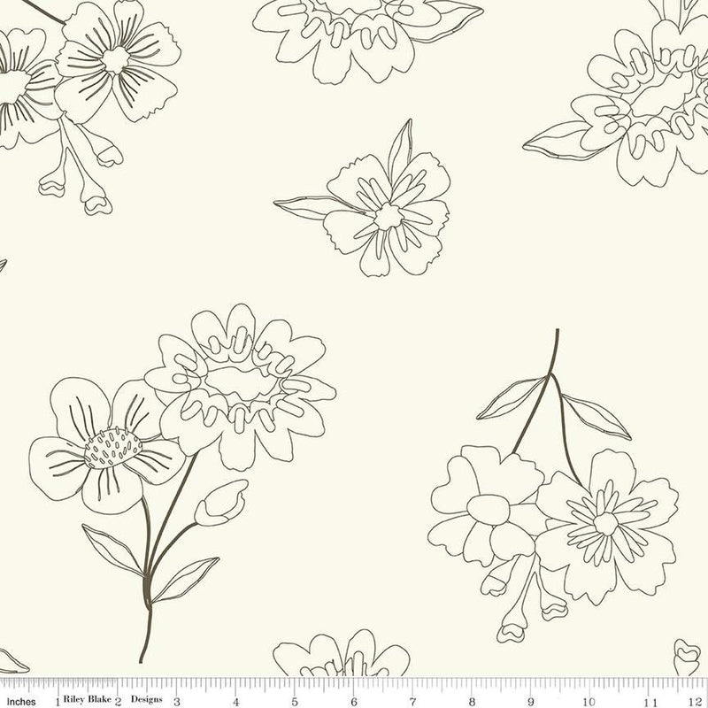 Spring's in Town 108" WB14217-CREAM by Sandy Gervais for Riley Blake Designs