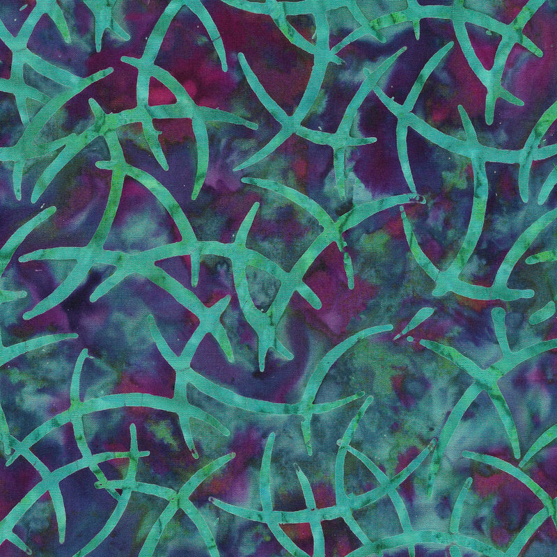 Squiggles Lines Dots Batik 622306871 Wisps Multi Teal Burgundy by Island Batik