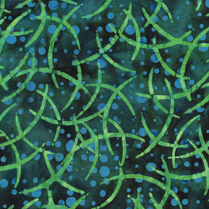 Squiggles Lines Dots Batik 622306997 Wisps Teal Bridgewater by Island Batik