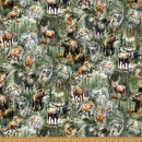 Stag and Stone Y5798-728 Woodland by Hoffman Spectrum Prints