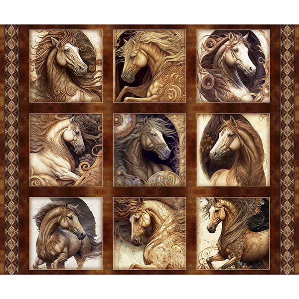 Stallion Song Panel 29934-A Large Horse Picture Patches by Morris Creative Group for Quilting Treasures