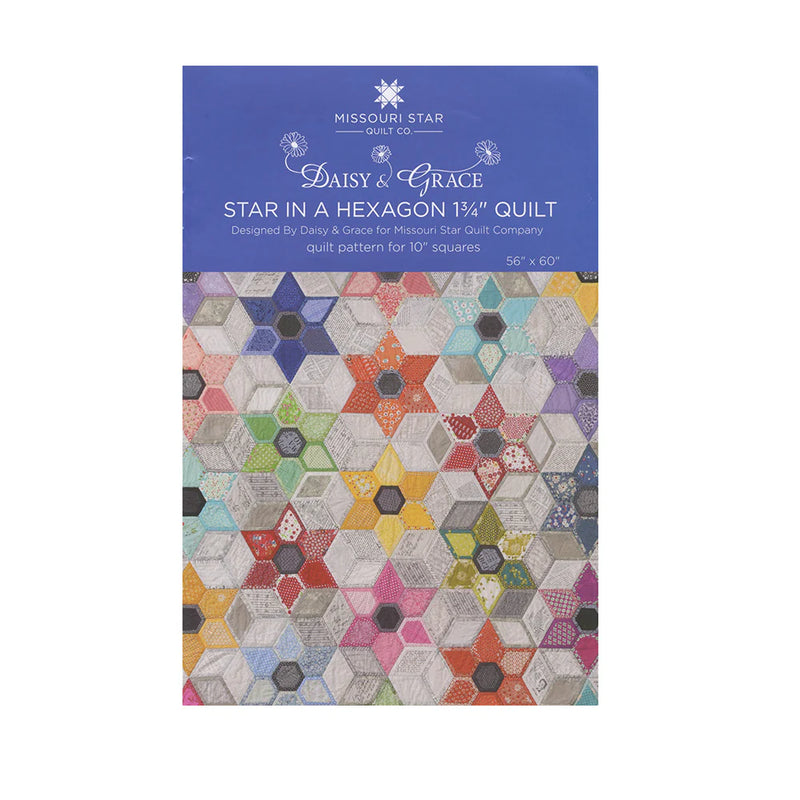 Star in a Hexagon 1 3/4" Quilt Pattern by Daisy & Grace with Acrylic Template BUND189