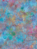 Star Links Batiks 22233-653 Floating Flowers Purple/Multi by Wilmington Prints.