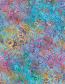 Star Links Batiks 22231-436 Squiggly Floral Blue/Purple by Wilmington Prints.