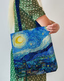 Starry Night Canvas Bag Panel C29265-46 Tote Bag Dk Blue Multi by Elena Belokrinitski for Northcott.