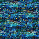 Starry Night DP29262-46 Scenic Dk Blue Multi by Elena Belokrinitski for Northcott