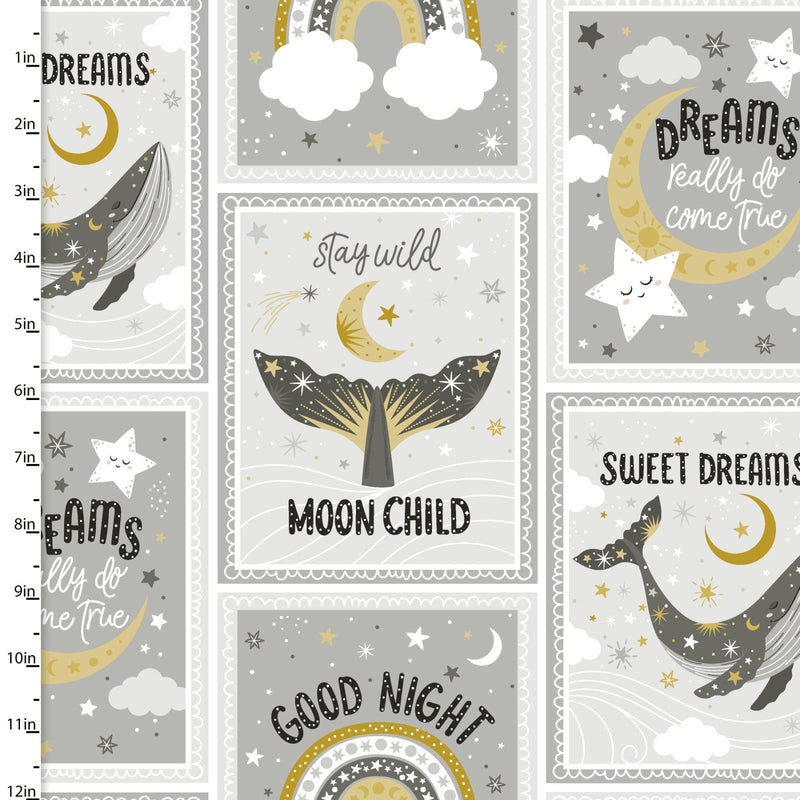 Stay Wild Moon Child Flannel 20259-WHT-FLN-D Moon Child Patch White by Ilis Aviles for 3 Wishes Fabric