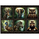 Steampunk Menagerie Block Panel 2ST-1 Multi by Jason Yenter for In The Beginning Fabrics