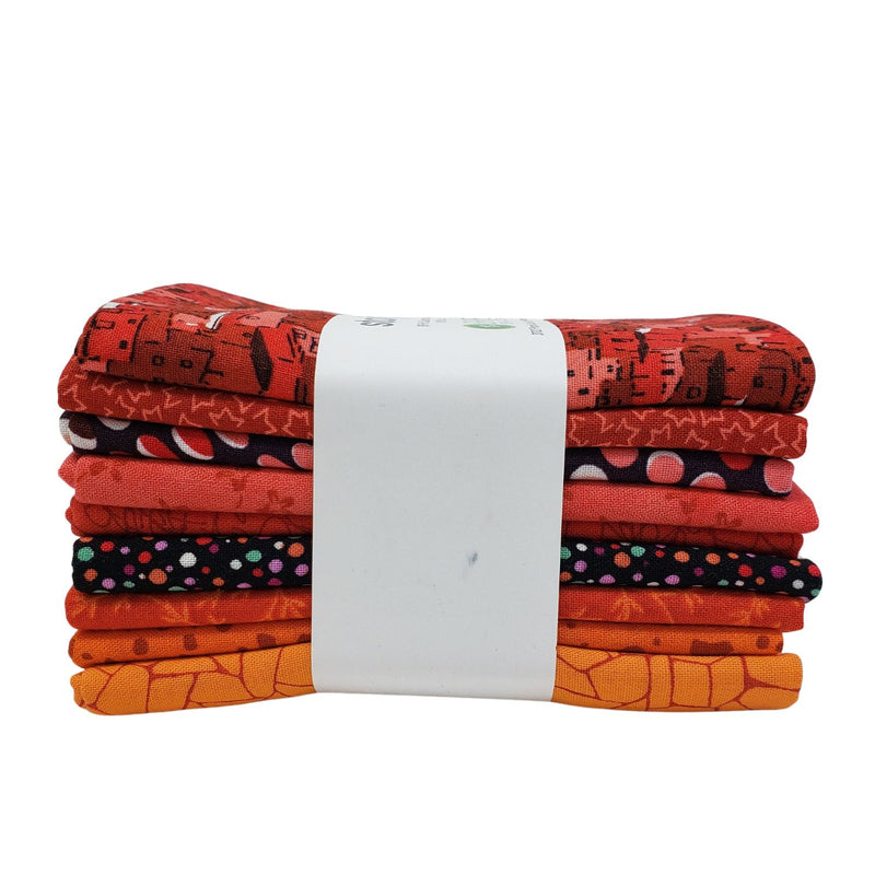 Stof Assorted Prints Fat Quarter Bundle STQCFQ6 Red/Orange.
