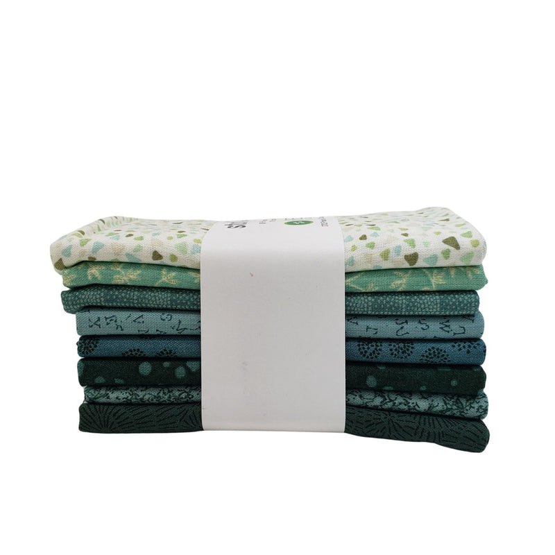 Stof Assorted Prints Fat Quarter Bundle STQCFQ9 Green.