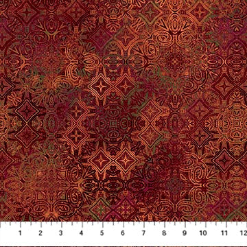 Stonehenge Marrakech 26820-24 Red Foulards by Linda Ludovico for Northcott