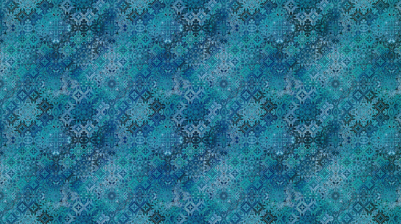 Stonehenge Marrakech 26820-68 Teal Foulards by Linda Ludovico for Northcott