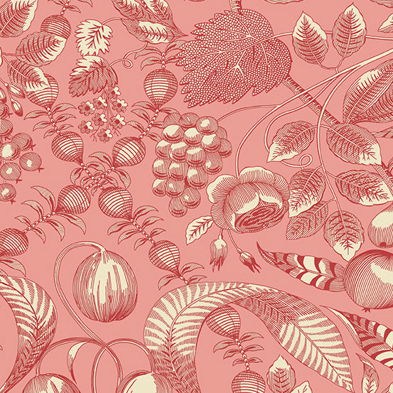 Strawberries and Cream A-354-LE Blossom Valley by Edyta Sitar for Andover Fabrics