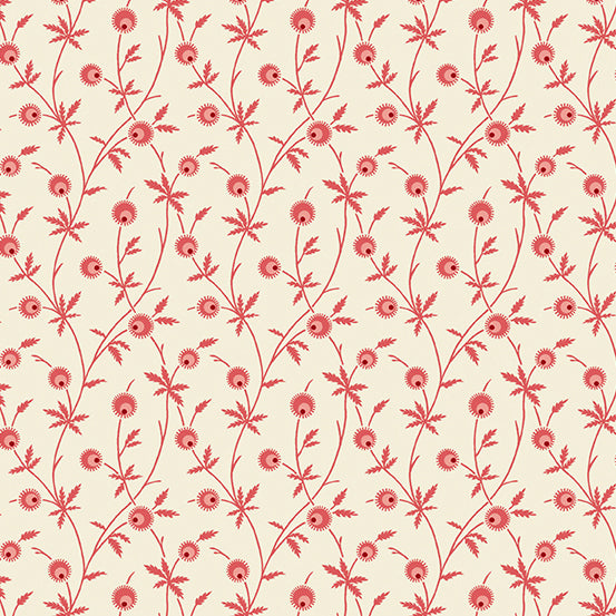 Strawberries and Cream A-359-LE Magnolia Cedar by Edyta Sitar for Andover Fabrics