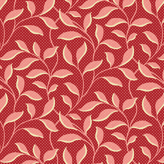 Strawberries and Cream A-494-R Scarlet Morning Glory by Edyta Sitar for Andover Fabrics